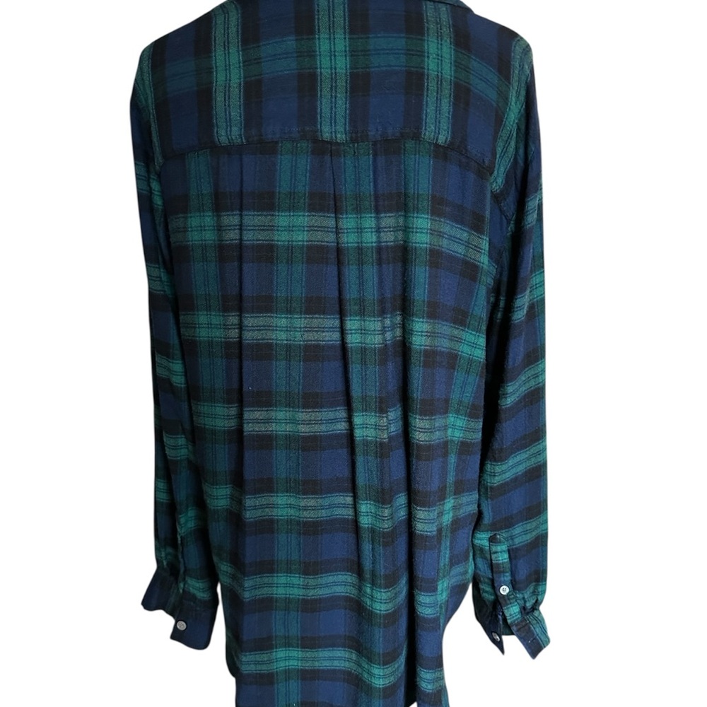Green and Blue Plaid Button-Up Shirt - Picture 3 of 3